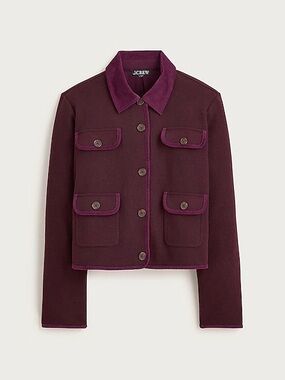 J. Crew Dark Burgundy Wool Button-Front Jacket